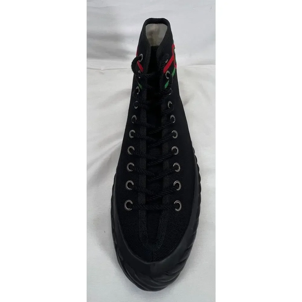 Gucci Interlocking G Hightop Black Sneakers Men's US7.5 SPB-CA 346079